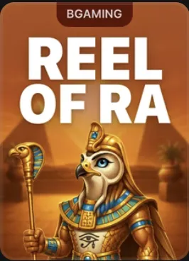 Reel of Ra — egyptský boh so sokolou hlavou pred pyramídami